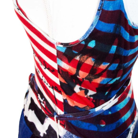 Desigual Women's Vest Hielo Summer Red, White & Blue Dress Large - Picture 10 of 11